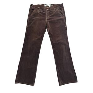 VTG Y2K Chocolate Brown Corduroy Velvet Low Rise Pants 10 Stretch Boot Cut